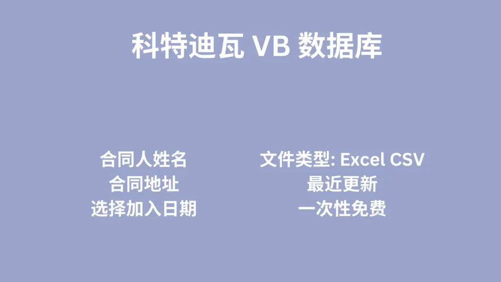 科特迪瓦 VB 数据库